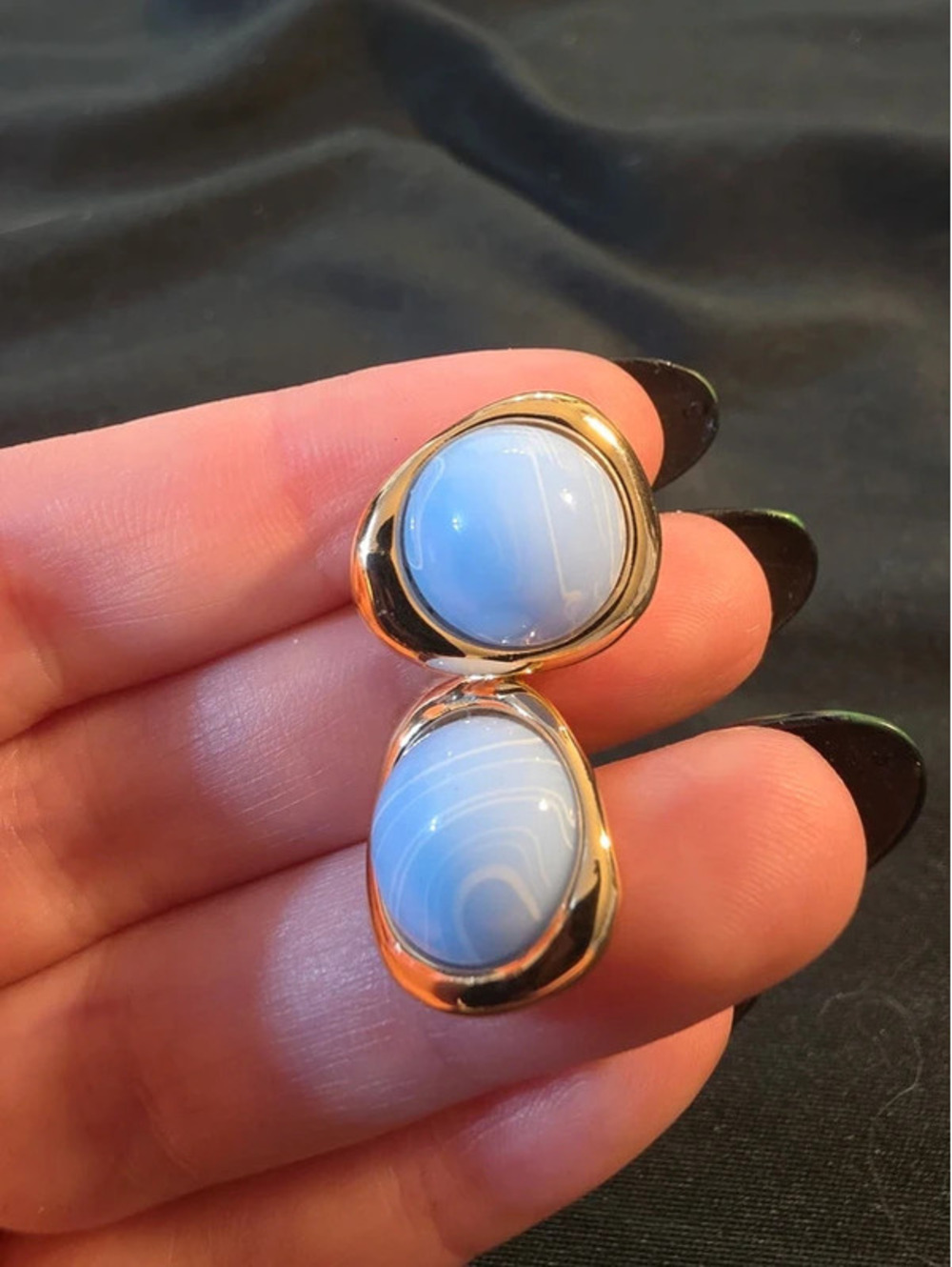 Blue swirl earrings - Picture 2 of 3